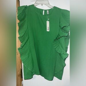 Glam Vibrant Green Ruffle Dress